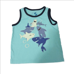 Boy's Place Sport Shark Tank Top, 18-24M, Teal Summer Vacation Comfy